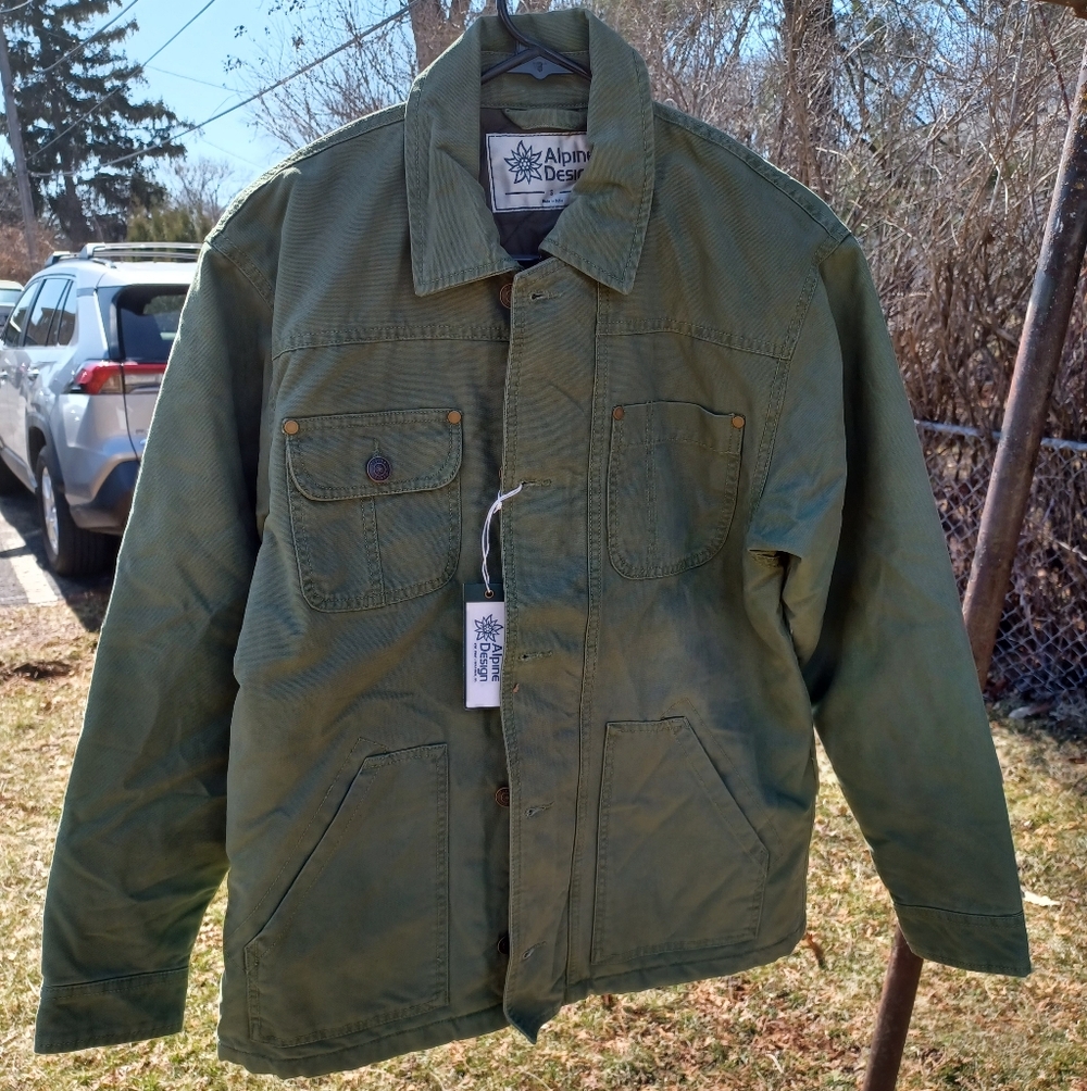 Alpine Design Women's Small Quilted Chore Jacket In Olive Green NewW/Tags